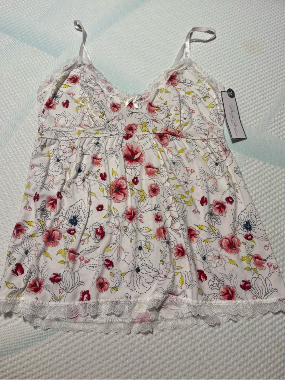 Marilyn Monroe Pink & Yellow Floral Lace-Trim Camisole